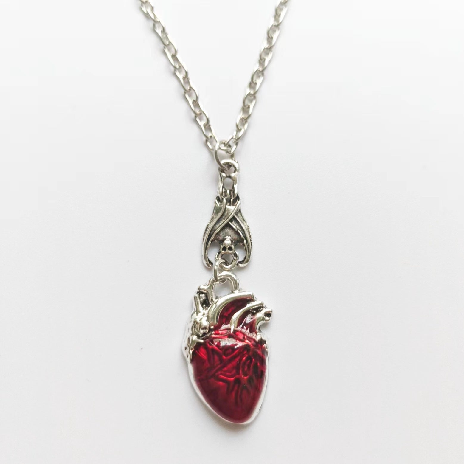 Wholesale Bat bleeding heart bohemian retro necklace